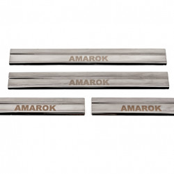 Накладки на пороги Carmos V3 (4 шт, нерж) для Volkswagen Amarok 2010-2022 рр