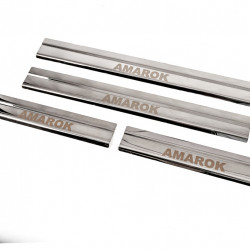 Накладки на пороги Carmos V3 (4 шт, нерж) для Volkswagen Amarok 2010-2022 рр