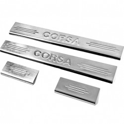 Накладки на пороги Carmos V2 (4 шт, нерж) для Opel Corsa C 2000-2024 рр