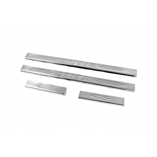 Накладки на пороги Carmos V2 (4 шт, нерж) для Volkswagen Jetta 2006-2011 рр Накладки на пороги Carmos V2 (4 шт, нерж) для Volkswagen Jetta 2006-2011 рр