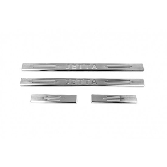 Накладки на пороги Carmos V2 (4 шт, нерж) для Volkswagen Jetta 2006-2011 рр Накладки на пороги Carmos V2 (4 шт, нерж) для Volkswagen Jetta 2006-2011 рр