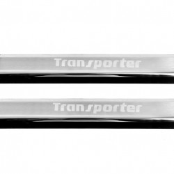 Накладки на пороги Carmos V3 (2 шт, нерж) для Volkswagen T5 Transporter 2003-2010 рр