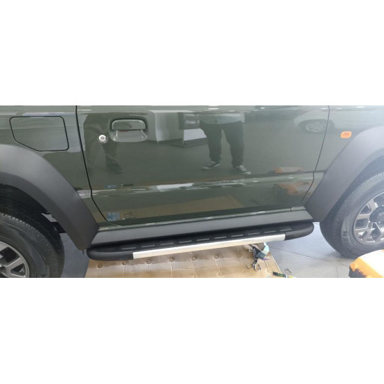 Бокові пороги Duru (2 шт., Алюміній) для Suzuki Jimny 2018-2024 рр Бокові пороги Duru (2 шт., Алюміній) для Suzuki Jimny 2018-2024 рр