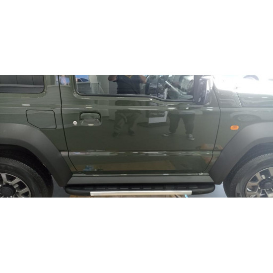 Бокові пороги Duru (2 шт., Алюміній) для Suzuki Jimny 2018-2024 рр Бокові пороги Duru (2 шт., Алюміній) для Suzuki Jimny 2018-2024 рр