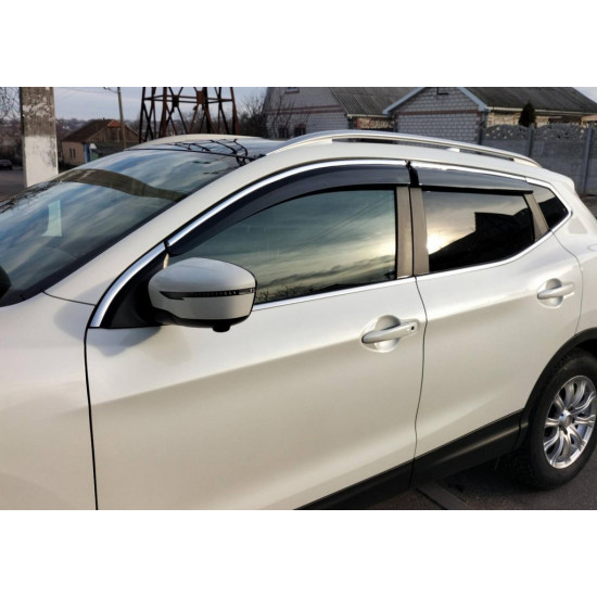 Вітровики з хромом (4 шт., Sunplex Chrome) для Nissan Qashqai 2014-2021рр