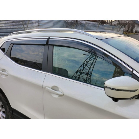 Вітровики з хромом (4 шт., Sunplex Chrome) для Nissan Qashqai 2014-2021рр