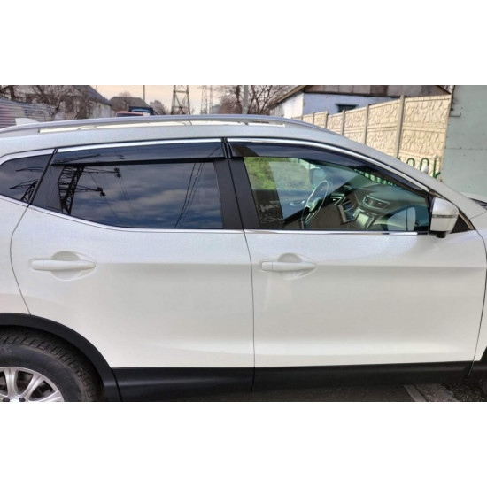 Вітровики з хромом (4 шт., Sunplex Chrome) для Nissan Qashqai 2014-2021рр