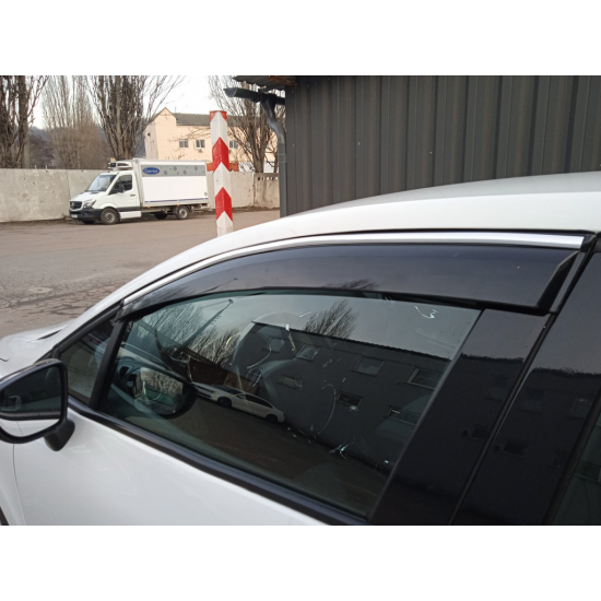 Вітровики з хромом (4 шт., Sunplex Chrome) для Renault Clio V 2019-2024 рр