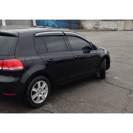 Вітровики з хромом HB (4 шт., Sunplex Chrome) для Volkswagen Golf 6