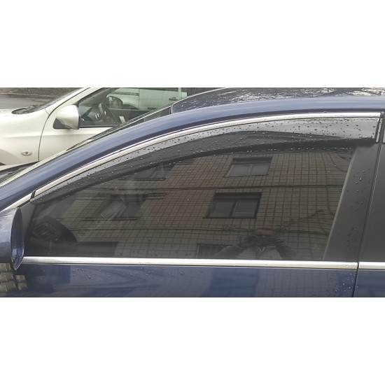 Вітровики з хромом (4 шт., Sunplex Chrome) для Volkswagen Passat B6 2006-2012рр