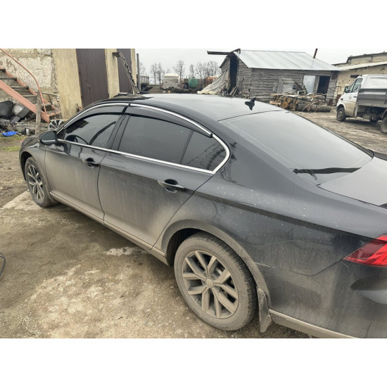 Вітровики з хромом SD (4 шт., Sunplex Chrome) для Volkswagen Passat B8 2015-2024 рр