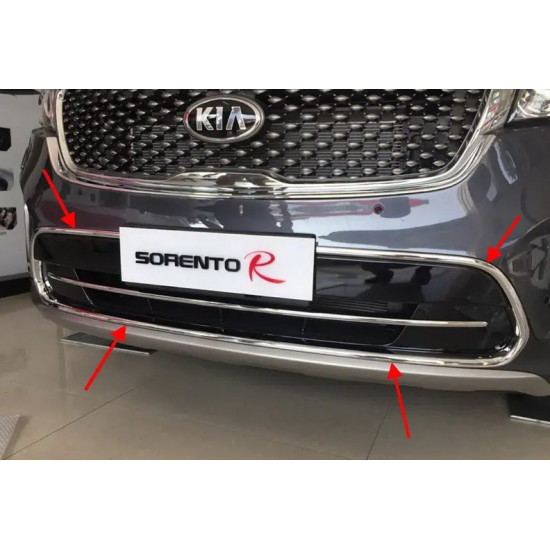 Накладка на решітку переднього бампера Libao (пластик) для Kia Sorento UM 2015-2020 рр