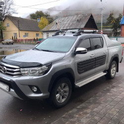 Рейлінги з перемичками (2 шт, Хром) для Toyota Hilux 2015-2024 рр