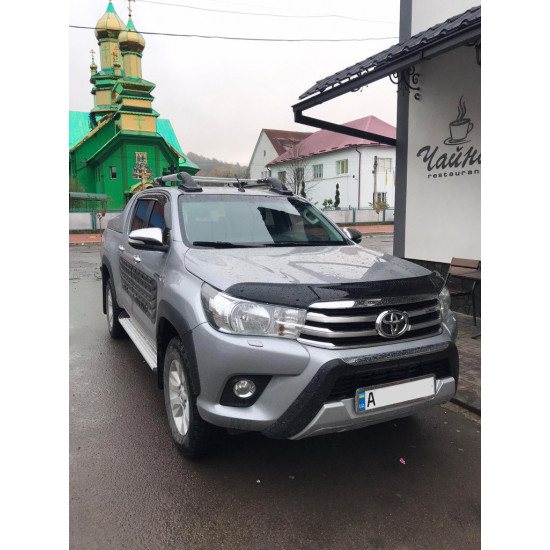 Рейлінги з перемичками (2 шт, Хром) для Toyota Hilux 2015-2024 рр