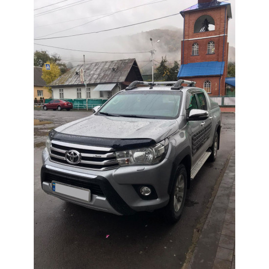 Рейлінги з перемичками (2 шт, Хром) для Toyota Hilux 2015-2024 рр