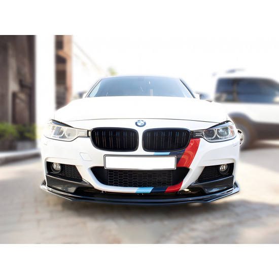 Накладка на передній бампер ЛИП (чорна) для BMW 3 серія F-30/31/34 2012-2019рр