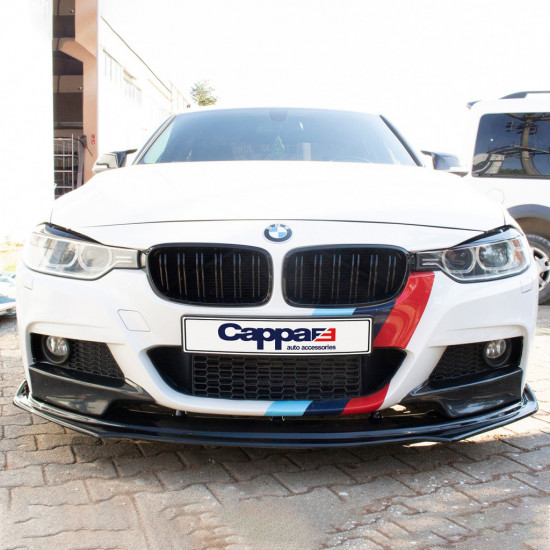 Накладка на передній бампер ЛИП (чорна) для BMW 3 серія F-30/31/34 2012-2019рр