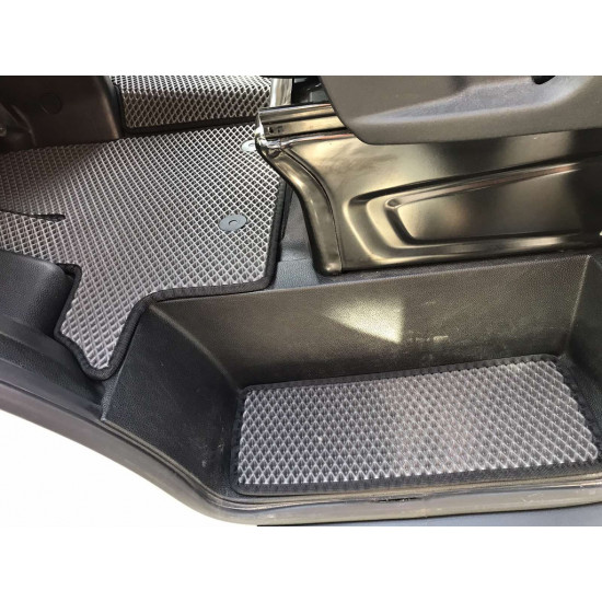 Килимки на пороги (3 шт, EVA, чорні) для Ford Transit 2014-2024 рр Килимки на пороги (3 шт, EVA, чорні) для Ford Transit 2014-2024 рр