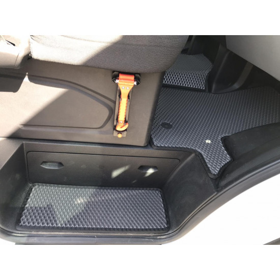 Килимки на пороги (3 шт, EVA, чорні) для Ford Transit 2014-2024 рр Килимки на пороги (3 шт, EVA, чорні) для Ford Transit 2014-2024 рр