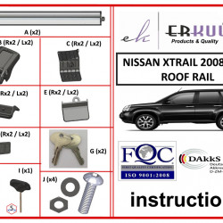 Перемички на рейлінг під ключ WingBar V1 (2 шт) Сірі для Nissan X-trail T31 2007-2014рр