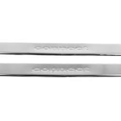 Накладки на пороги Carmos V2 (2 шт, нерж) для Ford Connect 2002-2006 рр