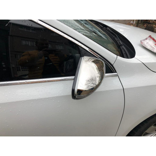 Накладки на дзеркала USA (2 шт, нерж) Carmos - турецька сталь для Volkswagen Passat B8 2015-2024 рр Накладки на дзеркала USA (2 шт, нерж) Carmos - турецька сталь для Volkswagen Passat B8 2015-2024 рр