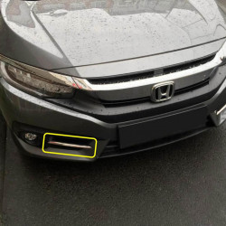 Накладки на противотуманки Carmos (2 шт., нерж) для Honda Civic Sedan X 2016-2021 рр