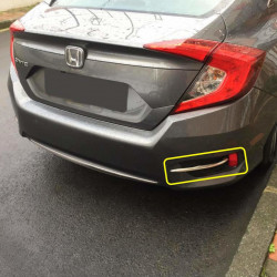 Накладки на задні противотуманки (2 шт., нерж) для Honda Civic Sedan X 2016-2021 рр