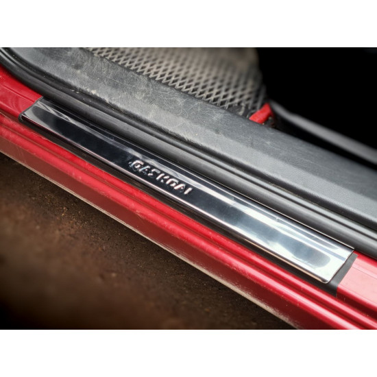 Накладки на пороги (Carmos V2, 4 шт, нерж.) для Nissan Qashqai 2014-2021рр