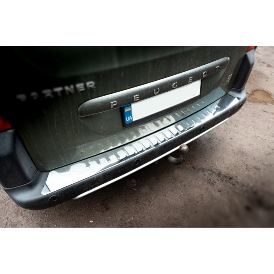 Накладки на задній бампер Carmos V2 (нерж.) для Citroen Berlingo 2008-2018 рр Накладки на задній бампер Carmos V2 (нерж.) для Citroen Berlingo 2008-2018 рр