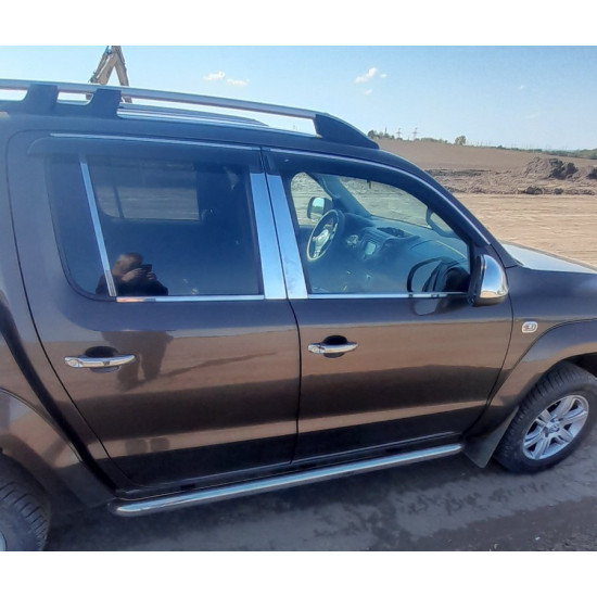 Окантовка вікон (4 смужки, нерж) Carmos - Турецька сталь для Volkswagen Amarok 2010-2022 рр Окантовка вікон (4 смужки, нерж) Carmos - Турецька сталь для Volkswagen Amarok 2010-2022 рр