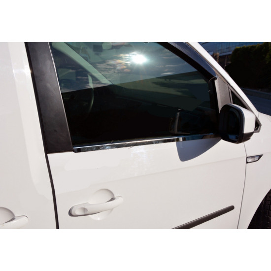 Окантовка вікон (2 шт., нерж) OmsaLine - Італійська нержавійка для Volkswagen Caddy 2015-2020 рр Окантовка вікон (2 шт., нерж) OmsaLine - Італійська нержавійка для Volkswagen Caddy 2015-2020 рр
