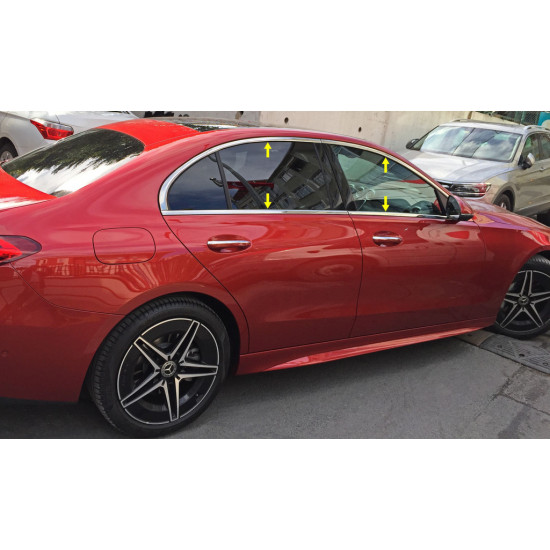 Повна окантовка вікон (нерж) для Mercedes C-class W206 2022-2024 рр Повна окантовка вікон (нерж) для Mercedes C-class W206 2022-2024 рр