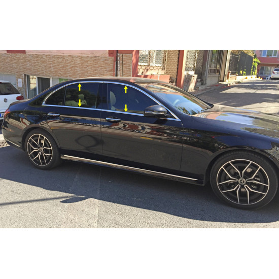 Повна окантовка вікон (нерж) для Mercedes E-сlass W213 2016 -2024 рр Повна окантовка вікон (нерж) для Mercedes E-сlass W213 2016 -2024 рр