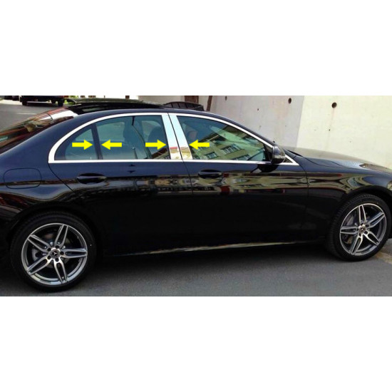 Накладки на стійки 2020-2024 (нерж) для Mercedes E-сlass W213 2016 -2024 рр Накладки на стійки 2020-2024 (нерж) для Mercedes E-сlass W213 2016 -2024 рр