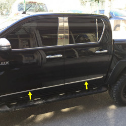 Накладки на молдинги Tit-designs (4 шт, нерж) для Toyota Hilux 2015-2024 рр