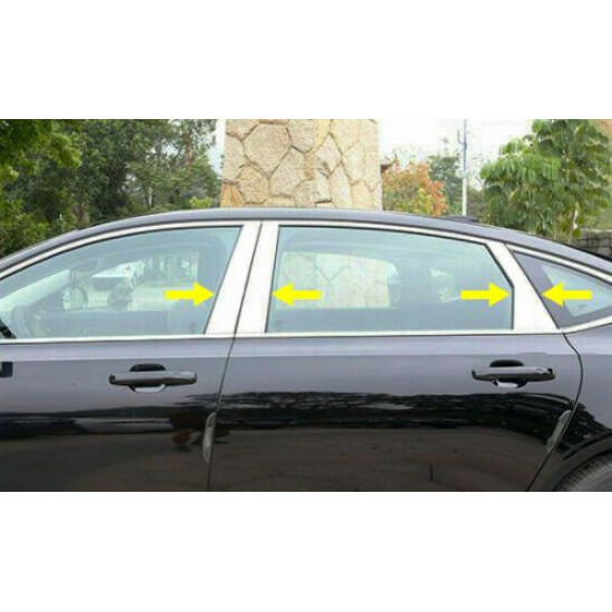 Накладки на дверні стійки (6 шт, нерж) для Volvo S90/V90 2016-2024 рр Накладки на дверні стійки (6 шт, нерж) для Volvo S90/V90 2016-2024 рр