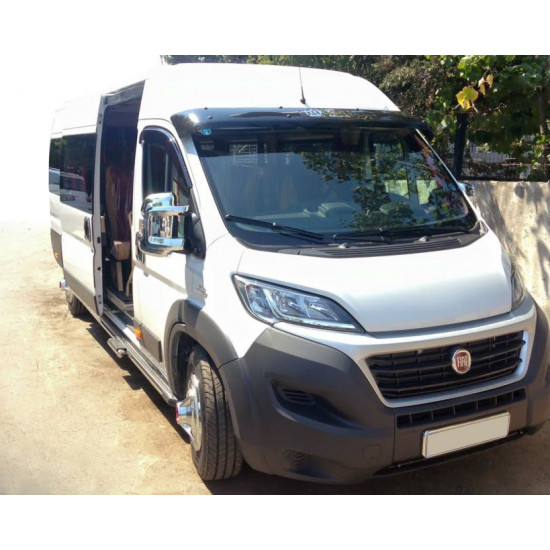 Козирьок на лобове скло (чорний глянець, 5мм) для Fiat Ducato 2006-2024 та рр