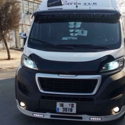 Козирьок на лобове скло (чорний глянець, 5мм) для Fiat Ducato 2006-2024 та рр