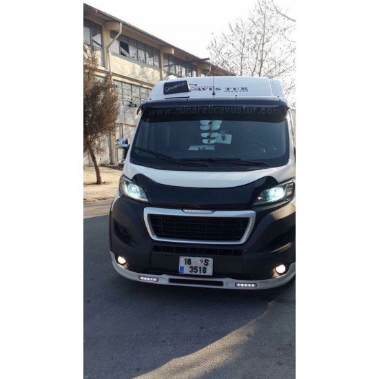 Козирьок на лобове скло (чорний глянець, 5мм) для Fiat Ducato 2006-2024 та рр