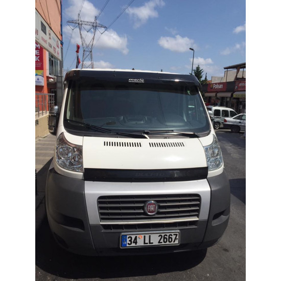 Козирьок на лобове скло (чорний глянець, 5мм) для Fiat Ducato 2006-2024 та рр