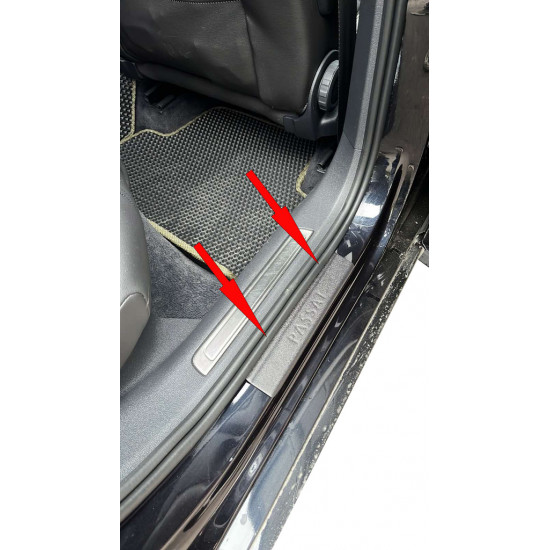 Накладки на пороги DDU (4 шт, пластик) для Volkswagen Passat B8 2015-2024 рр Накладки на пороги DDU (4 шт, пластик) для Volkswagen Passat B8 2015-2024 рр