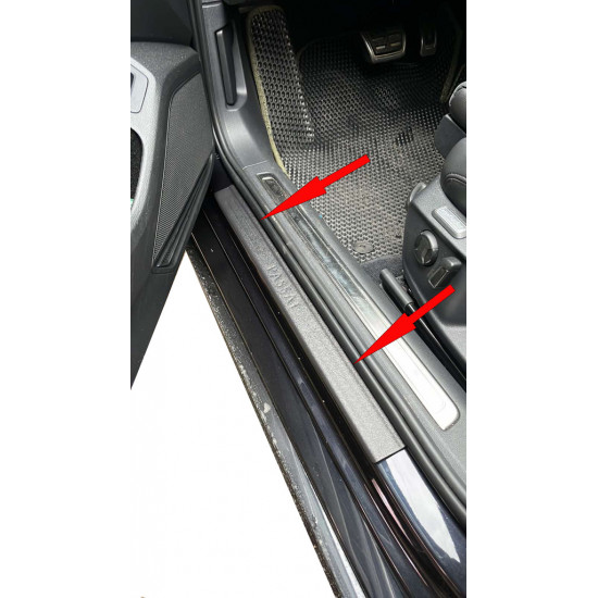 Накладки на пороги DDU (4 шт, пластик) для Volkswagen Passat B8 2015-2024 рр Накладки на пороги DDU (4 шт, пластик) для Volkswagen Passat B8 2015-2024 рр