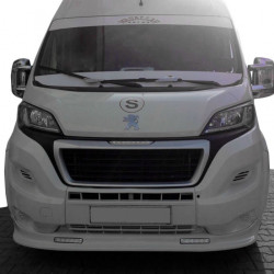 Передня накладка 2014-2024 (вузька з LED, під фарбування) для Fiat Ducato 2006-2024 та 2014-2024 рр