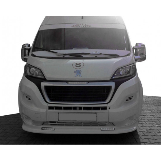 Передня накладка 2014-2024 (вузька з LED, під фарбування) для Fiat Ducato 2006-2024 та 2014-2024 рр