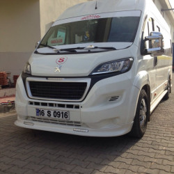 Передня накладка 2014-2024 (вузька з LED, під фарбування) для Fiat Ducato 2006-2024 та 2014-2024 рр