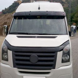 Козирок на лобове скло на рамі V2 (чорний глянець, 5мм) для Volkswagen Crafter 2006-2017рр