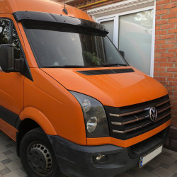 Козирок на лобове скло на рамі V2 (чорний глянець, 5мм) для Volkswagen Crafter 2006-2017рр