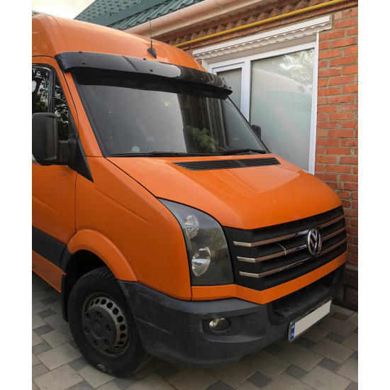 Козирок на лобове скло на рамі V2 (чорний глянець, 5мм) для Volkswagen Crafter 2006-2017рр