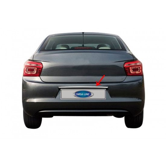 Накладки над номером (нерж.) для Citroen C-Elysee 2012-2024 рр Накладки над номером (нерж.) для Citroen C-Elysee 2012-2024 рр